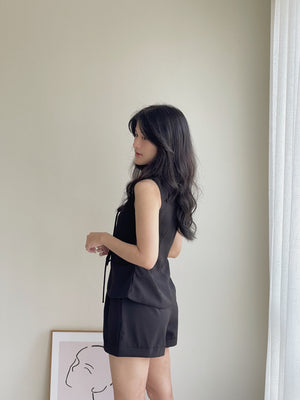 Ribbon Vest Set / 蝴蝶结无袖西装套装