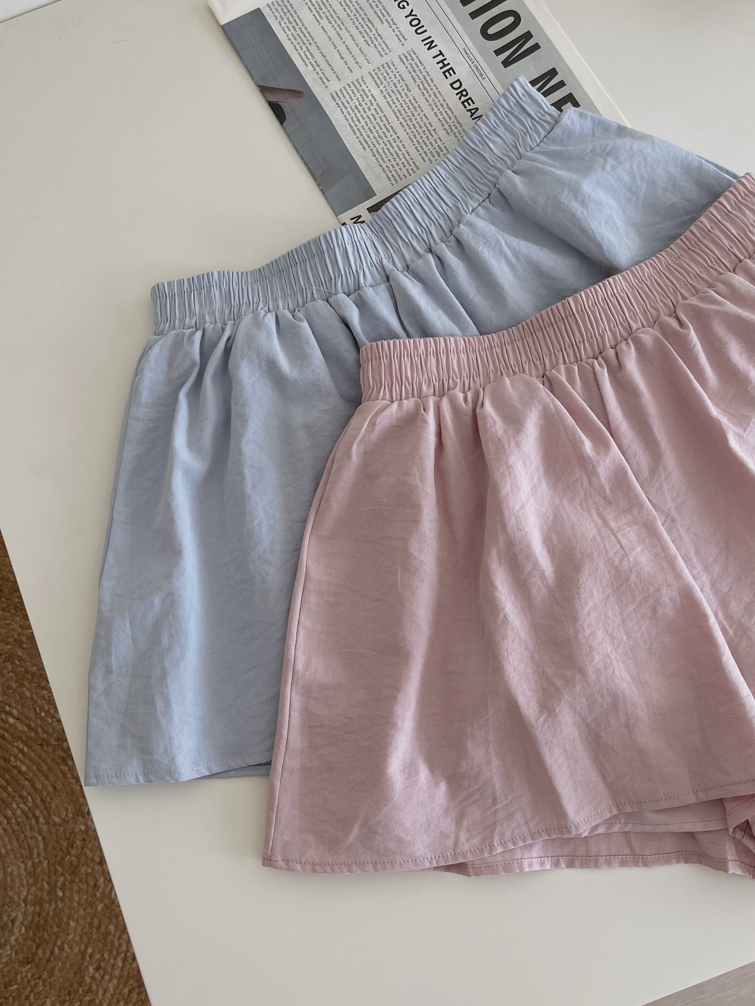 Peplum Sweet Top Set / V领收腰阔腿短裤套装