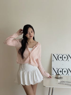Crochet Knit Cardigan / 毛衣钩花针织开衫