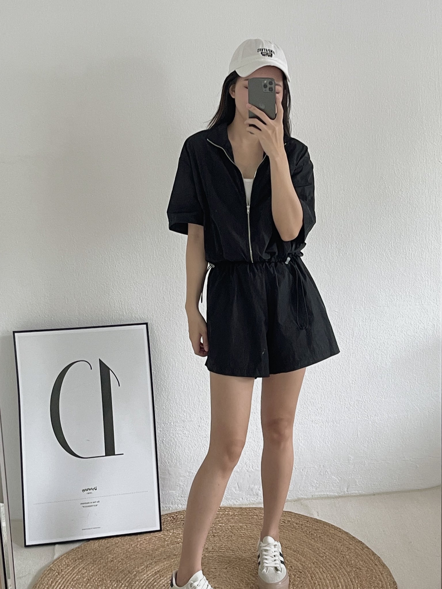 Sporty Short Sleeve Set / 速干运动感短款套装 - Black