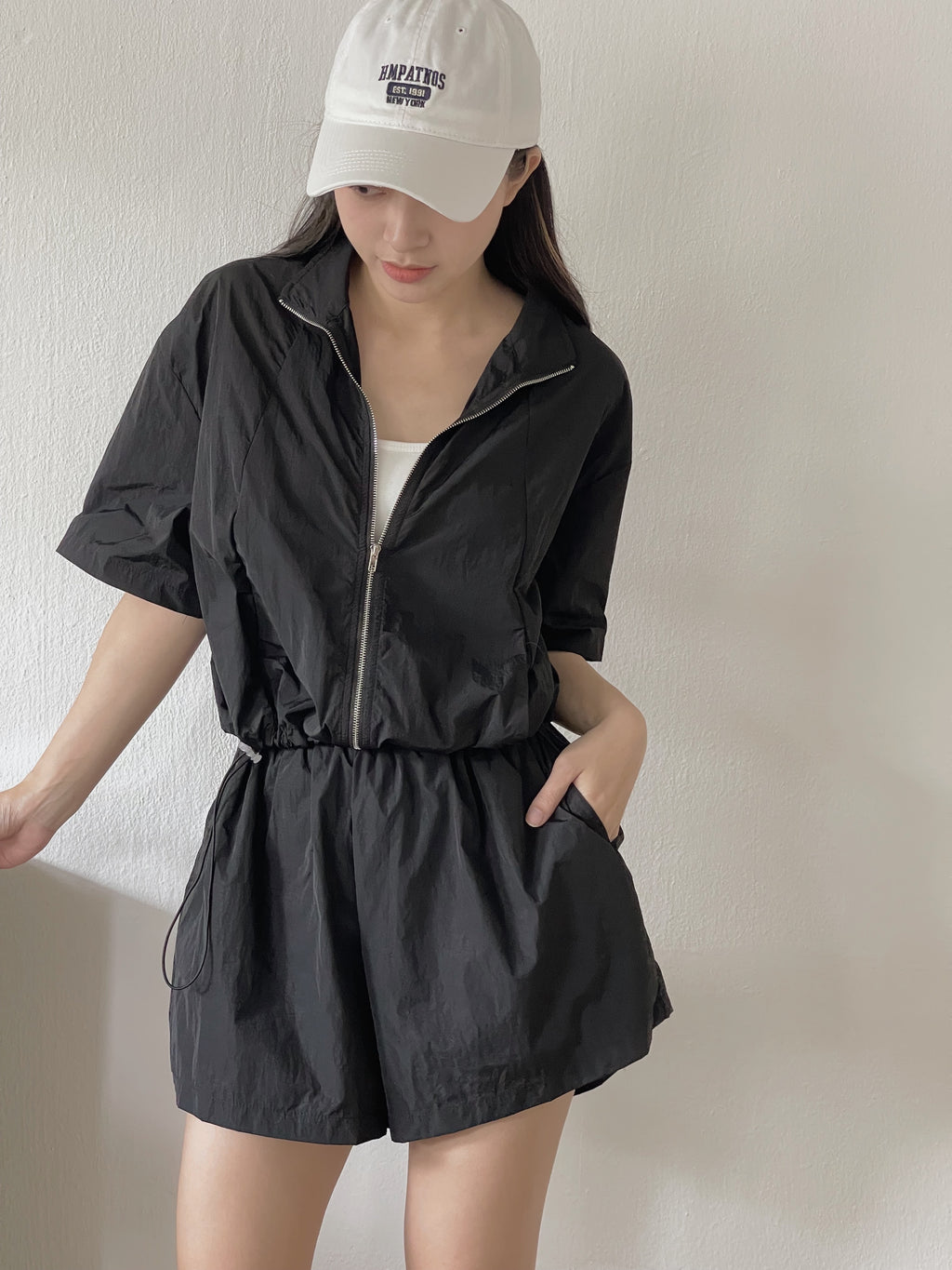 Sporty Short Sleeve Set / 速干运动感短款套装 - Black
