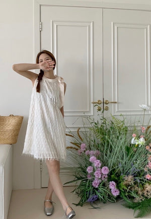 [Ready Stock] Tessel Halterneck Dress / 流苏挂脖裙