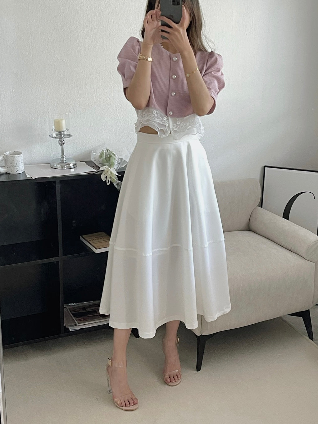 Alaia Flared Midi Skirt / 抗皱西料伞摆裙