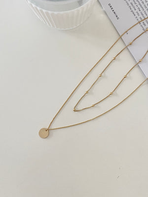 Lila Double Layer Necklace / 雙層圓片吊墜項鍊