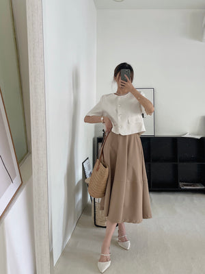 Alaia Flared Midi Skirt / 抗皱西料伞摆裙