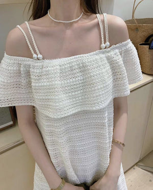 Rosa Crochet Dress / 钩花清新吊带连衣裙