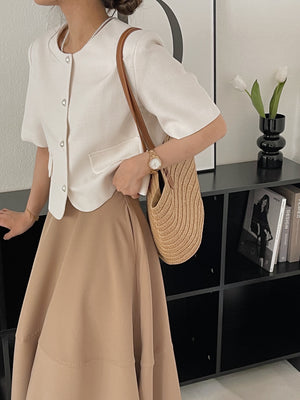 Alaia Flared Midi Skirt / 抗皱西料伞摆裙