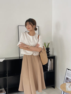 Alaia Flared Midi Skirt / 抗皱西料伞摆裙