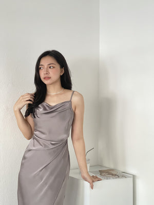 Camila Satin Dress / 開衩緞面吊帶裙