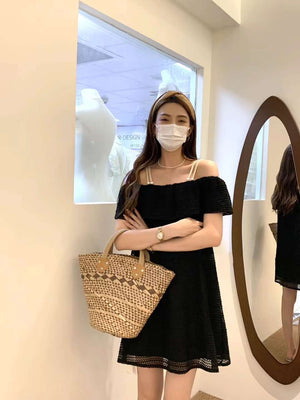 Rosa Crochet Dress / 钩花清新吊带连衣裙