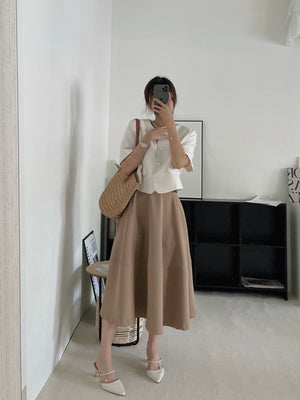 Alaia Flared Midi Skirt / 抗皱西料伞摆裙