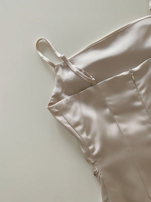 Camila Satin Dress / 開衩緞面吊帶裙