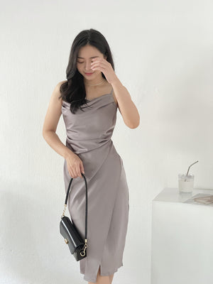 Camila Satin Dress / 開衩緞面吊帶裙